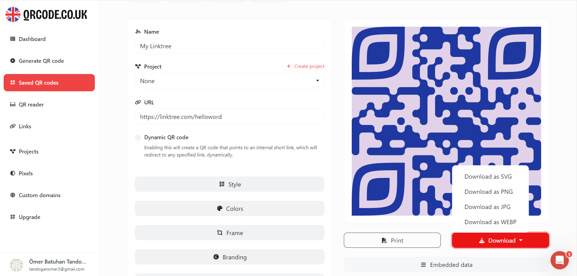 Customized QR Code for Linktree