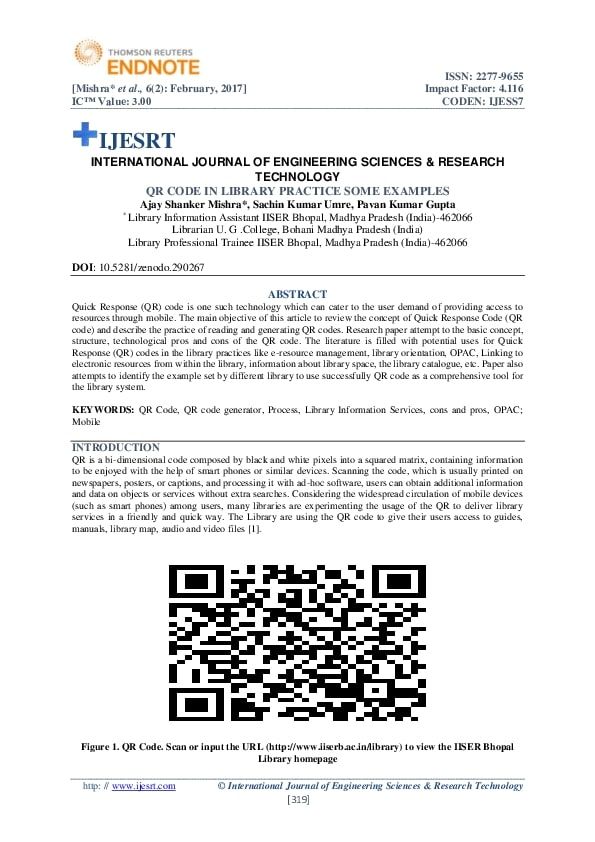 QR Code for Research Documents