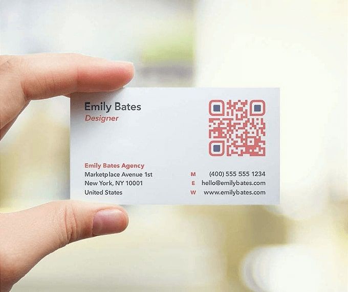 QR Code on Business Card with Location