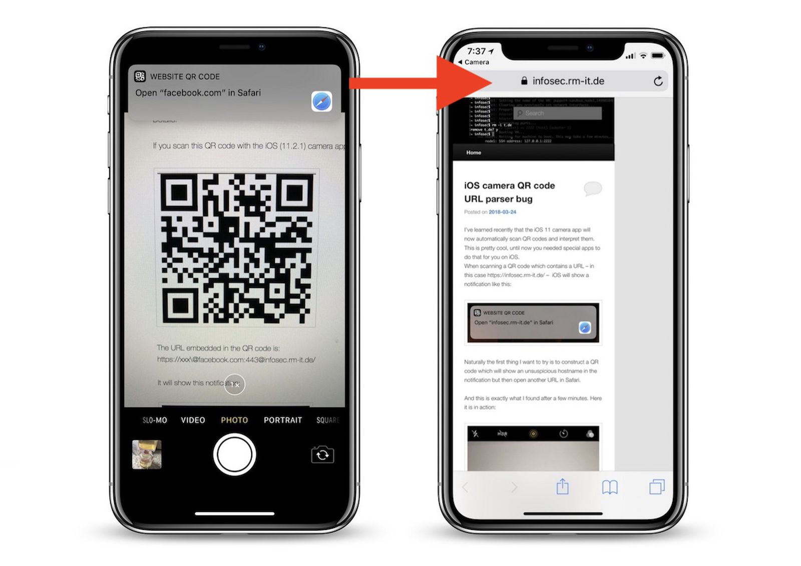 Scanning a QR Code and directed to URL