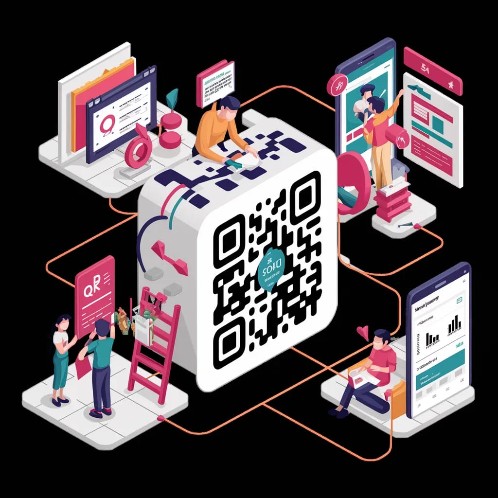 QR code creation, placement, customer scanning, and feedback analysis