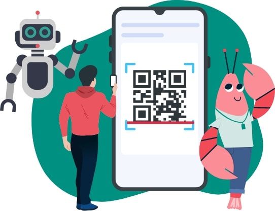 representation of AI, AR, and secure QR codes