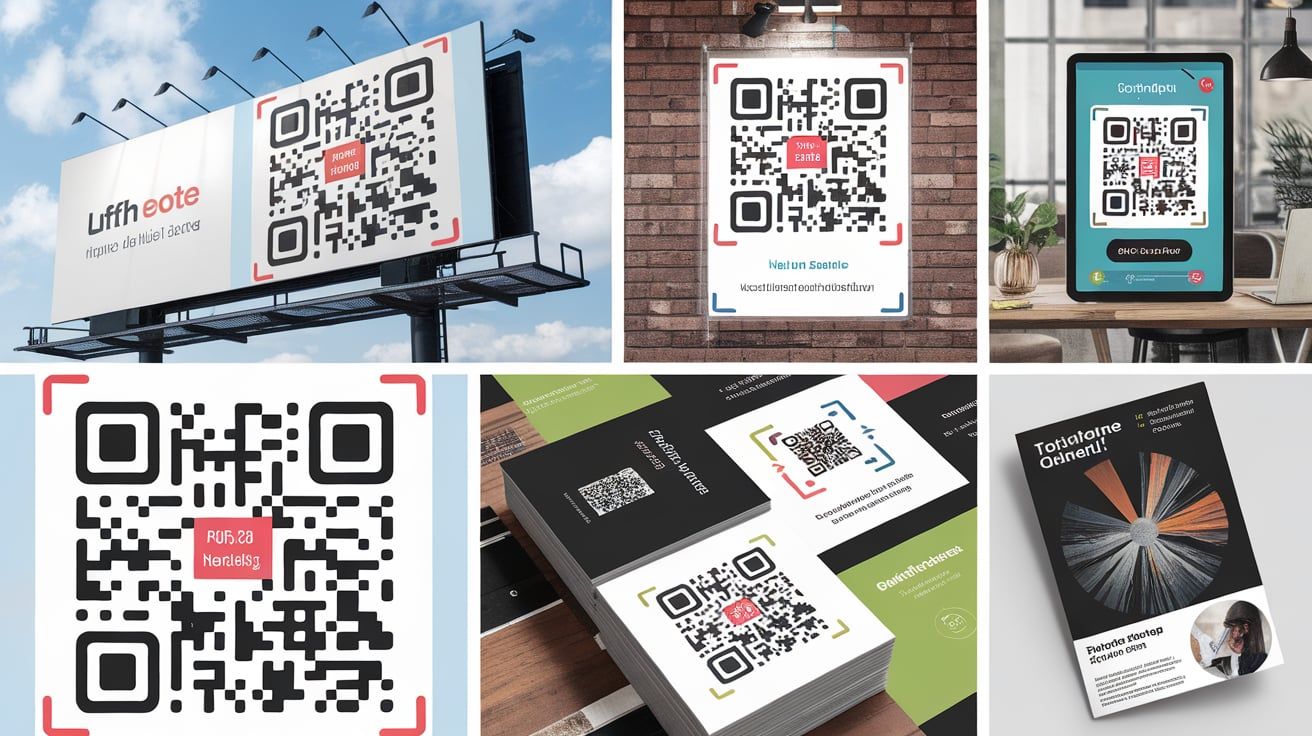 image collage of QR codes in Marketing materials