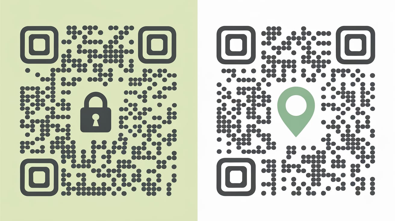 image of a dynamic QR code next to a static QR code