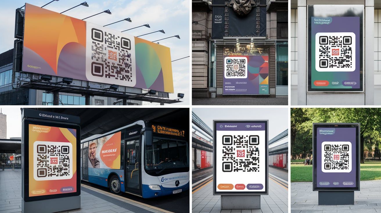 images reflecting each use case – marketing campaign materials with QR codes