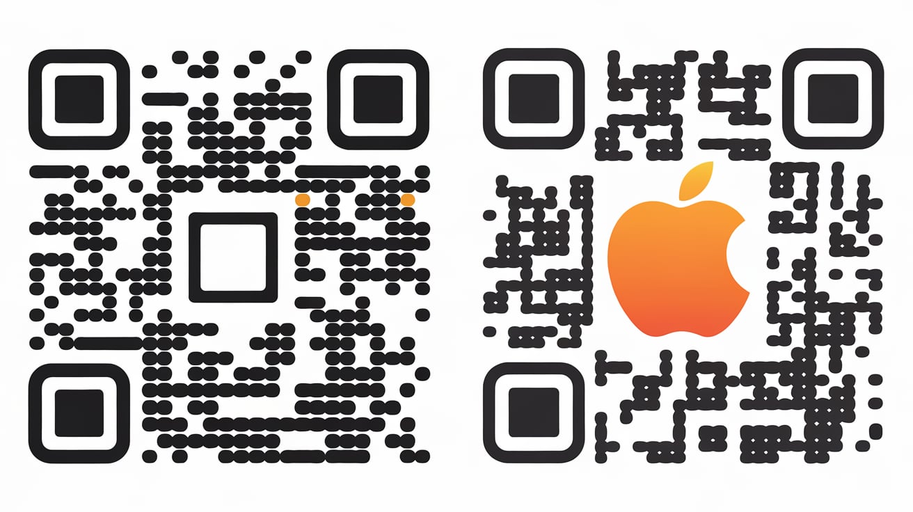 standard QR code and another with a logo