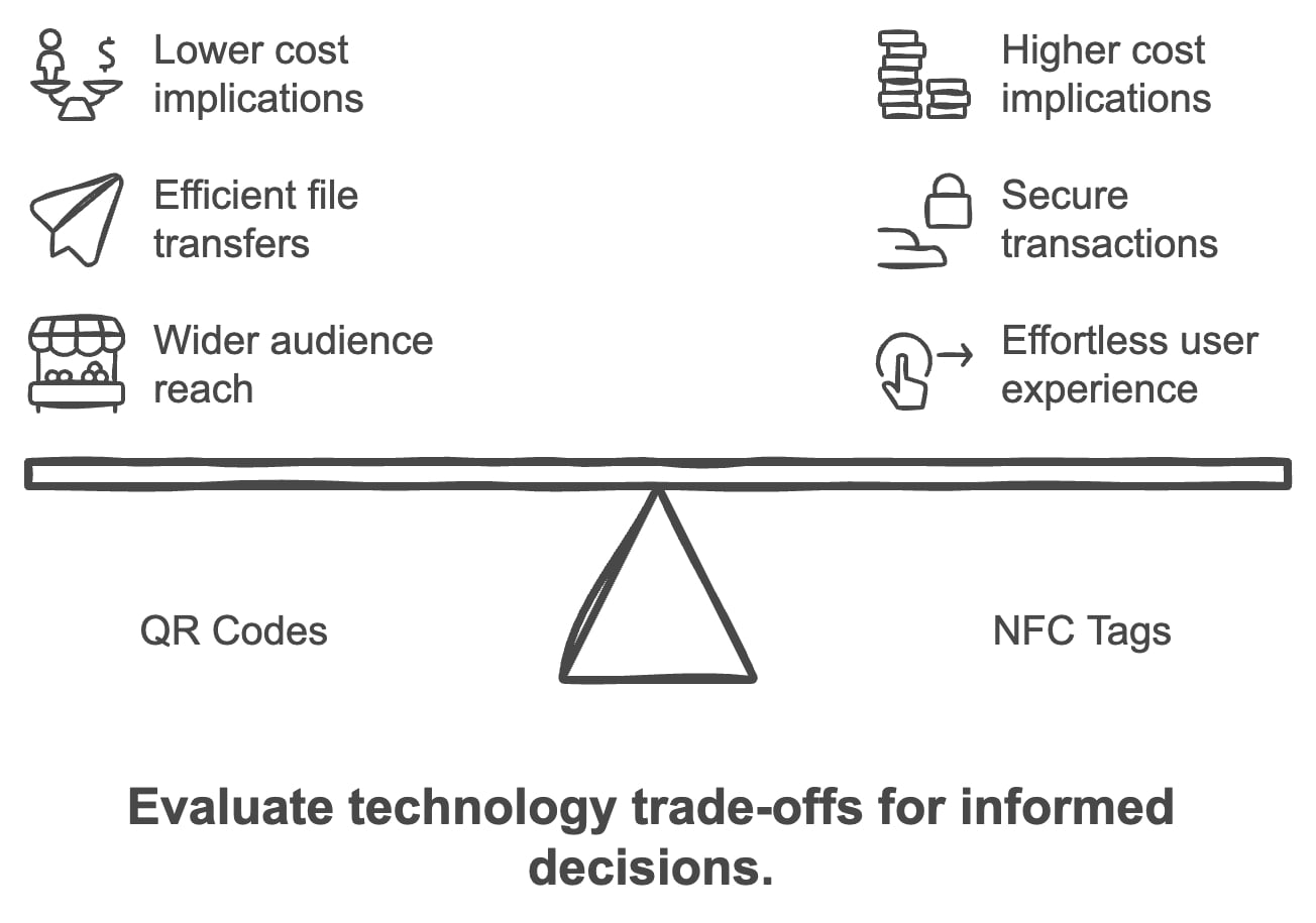 Visual representation detailing steps to assess technology offers for making informed choices.