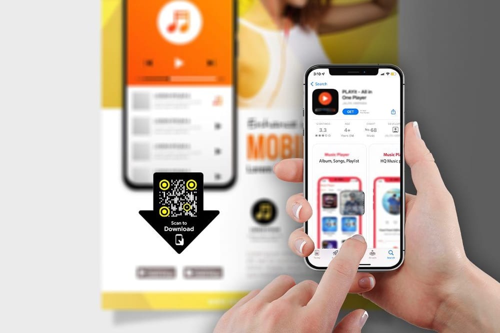 QR Code for App Download: Google Play & Apple Store QR